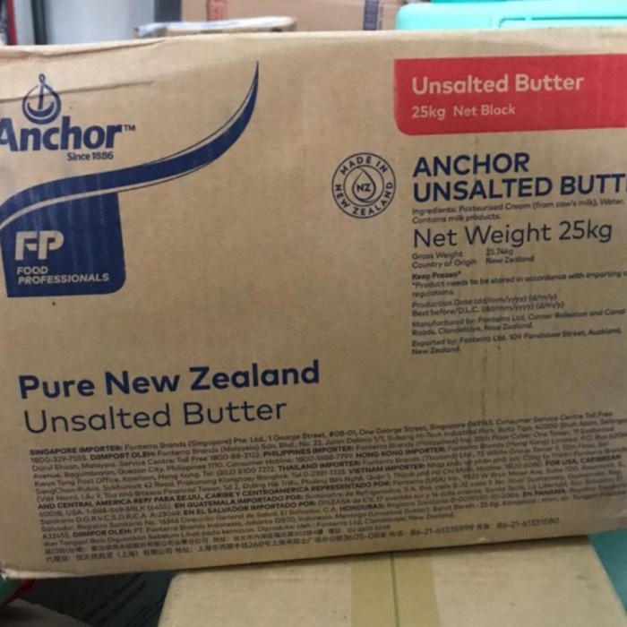 

Anchor Unsalted Butter 25kg - Murni Butter Tawar Gojek Only