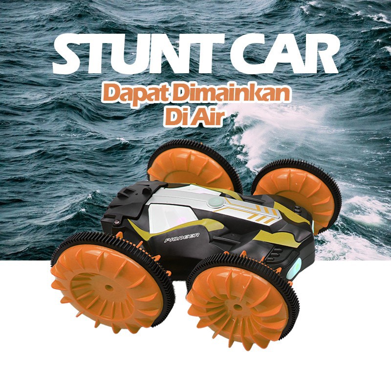 [Saucezhan]Mainan Mobilan Anak Stunt Car 4WD 360° Spins and Flips Amphibious