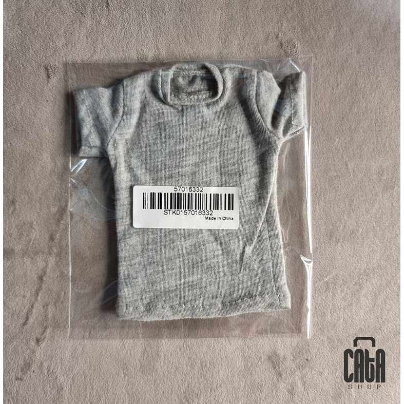 Kaos T-Shirt Grey Abu-abu 1/6 Impor Tbleague Phicen Jiaou Doll Hot Toys
