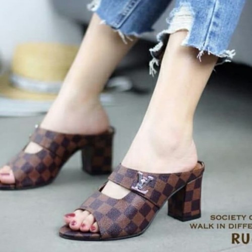 SANDAL WANITA HIGH HEELS HAK TAHU JM03 COKLAT SANDAL SEPATU WANITA
