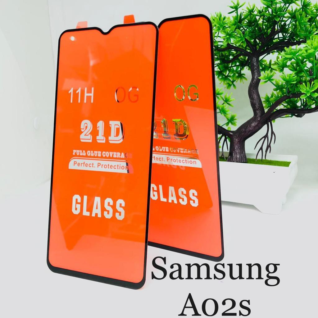 Tempered Glass SAMSUNG A02S full cover 21d Anti Gores Hp Pelindung SCREEN GUARD