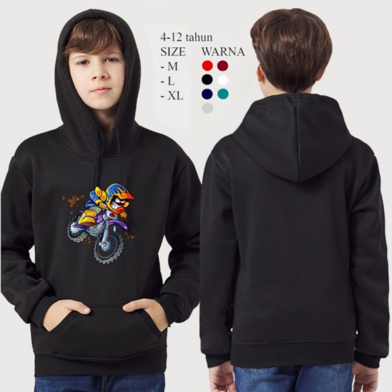 Hoodie anak karakter motor cross/jaket hoodie  motor cross/bisa request gambar