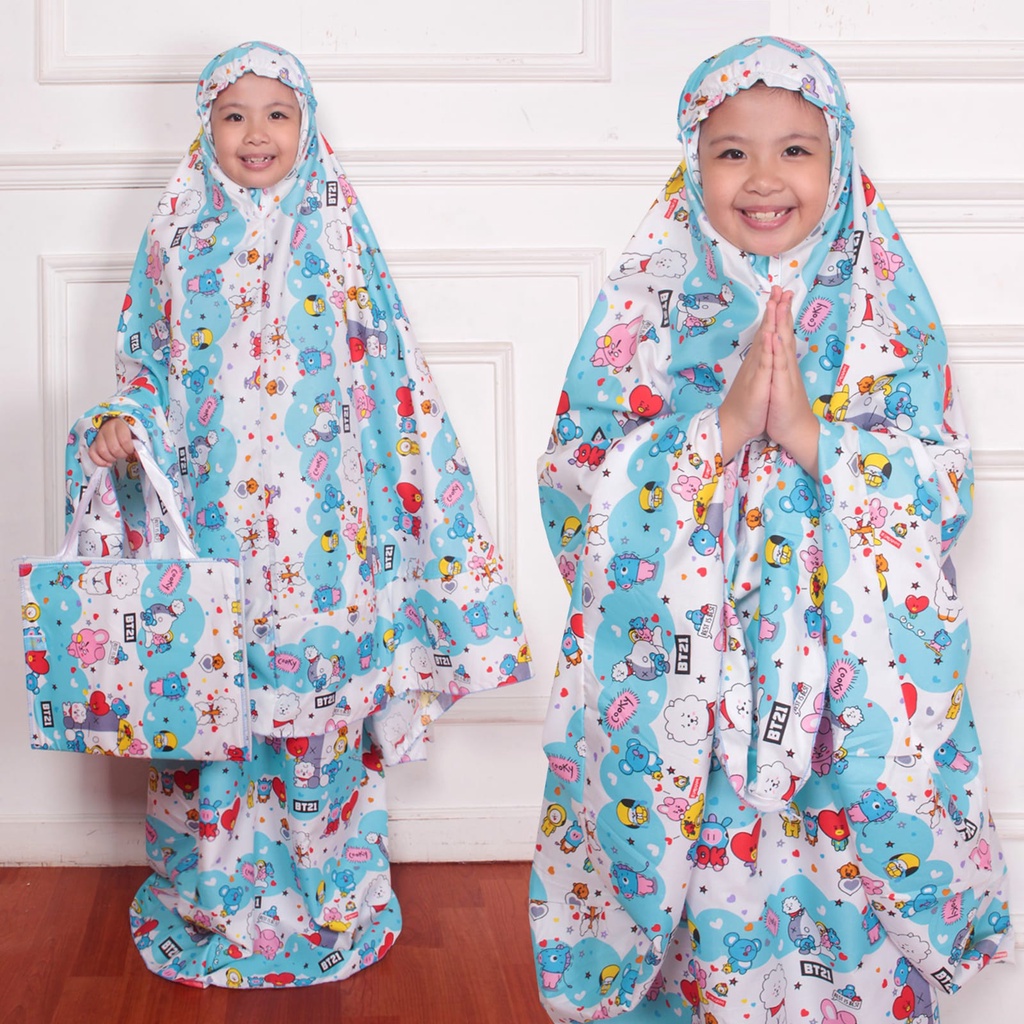 Mukena Anak Cewek Viral Telekung Solat Terlaris Lebaran Mukkena 3-12 Th 2026 Premium Mukenah Syari A