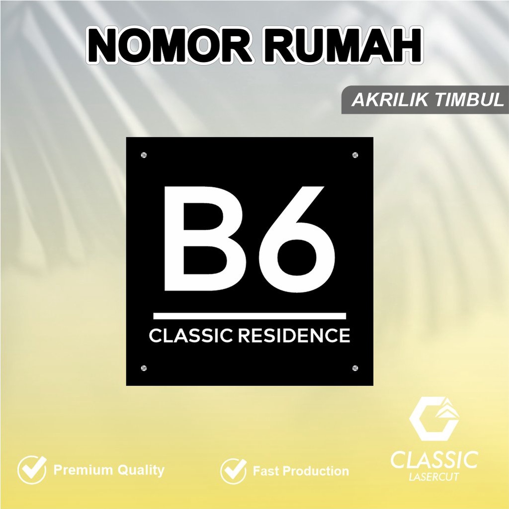 Custom Nomor Rumah Akrilik Timbul Akrilik / Custom Nomor Rumah Akrilik / Nomor Rumah / Nomor Rumah /