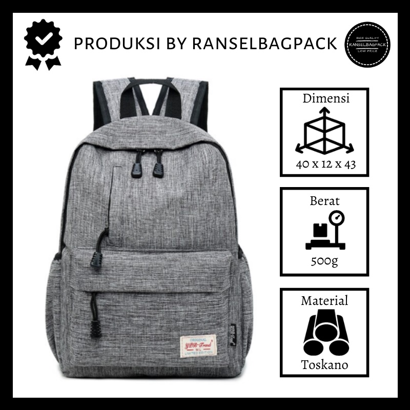 Tas Ransel - Backpack Punggung Backpack Multifungsi Kekinian Kuliah Kerja Terbaru Termurah Cewek Cowok 001