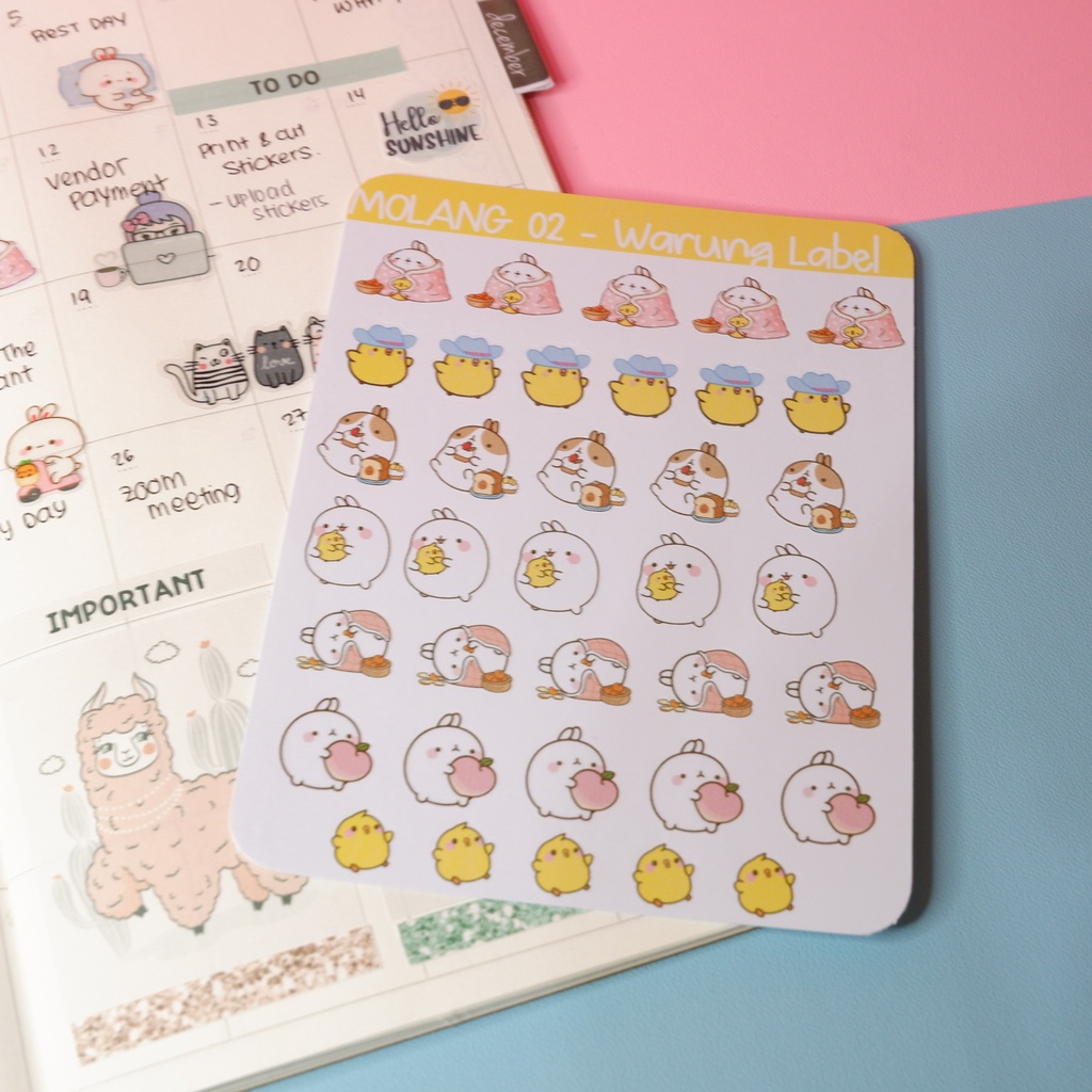 

Sticker Molang - Bullet Journal - Sticker deco - Sticker murah