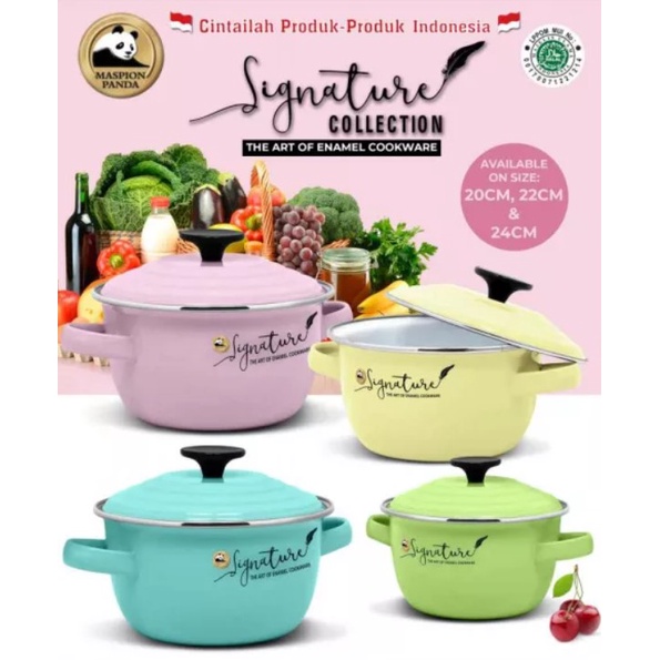 DM - Maspion Signature Panci Kuping Kuah Warna Enamel Tebal Colorful Signature Pan Collection BISA COD