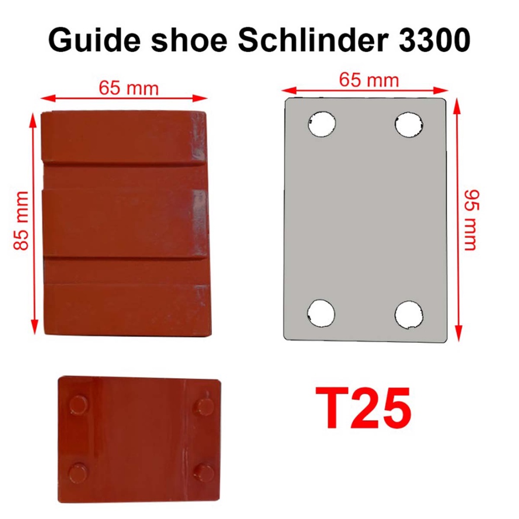 Elevator inside guide shoe inside sliding rail lift