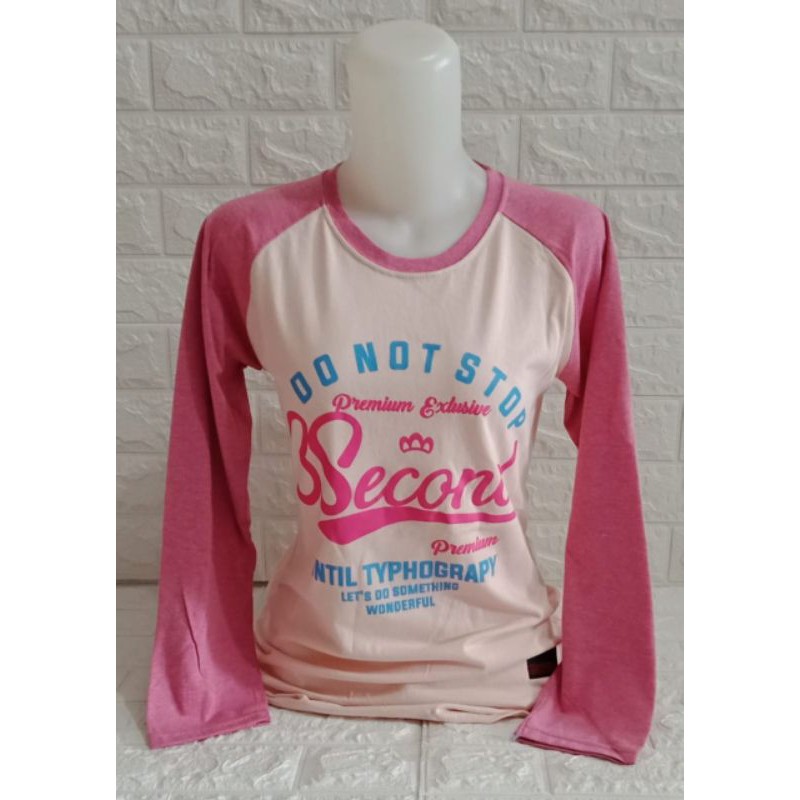 Kaos 3second cewek raglan kaos three second kaos grade ori kaos wanita terkini kaos lengan panjang