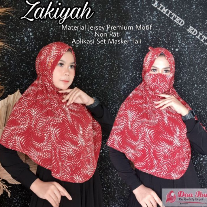 ORI DOI KHIMAR SIRIA BERGO TALI HQ MOTIF PLURAL SIZE L PREMIUM ORIGINAL DOA IBU HIJAB KERUDUNG MARYA