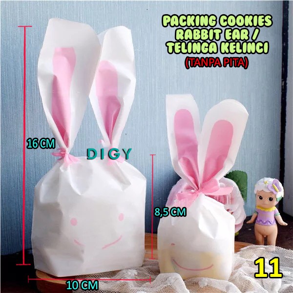 [5 PCS] Packing Cookies Lebaran / idul fitri   Rabbit S Ear Kemasan  Kue Lucu Unik Packaging Cookies Bunny / Rabbit