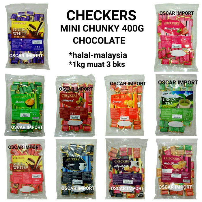 

CHECKERS CHUNKY 450G SATUAN /TANPA BONUS CHOCOLATE COKLAT