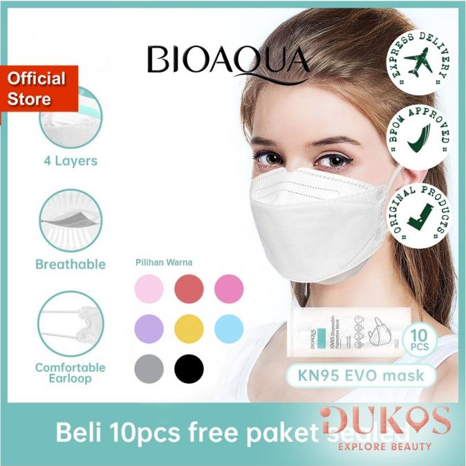 Gratis Ongkir  Bioaqua Disposable Face Mask Masker Kn95 Evo 4Play Kesehatan Ready Stock 