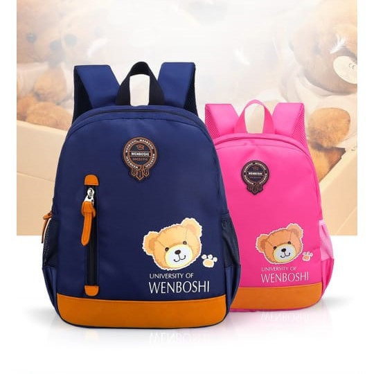 Twenty Bag - Tas Ransel Sekolah Anak Wanita Dan Pria Untuk Anak PAUD TK SD Terbaru 2021 Kekinian Motif Carakter WENBOSHI Korean Sytle Multifungsi Bahan Canvas