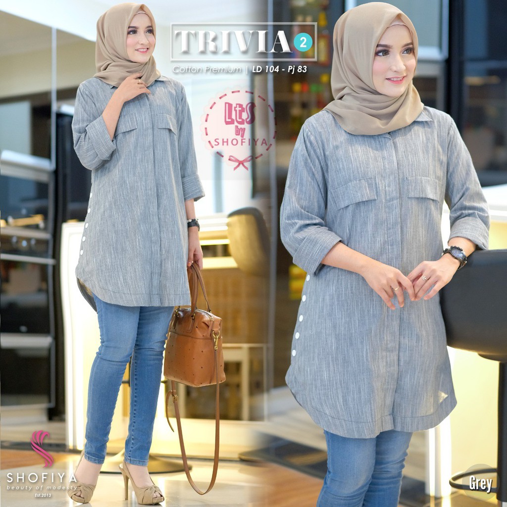 TRIVIA 2 TUNIK | ORI PRODUCT SHOFIYA | BAHAN ADEM | BORDIR FASHION TERKINI