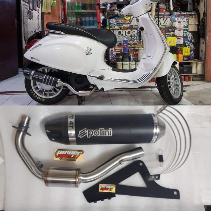 KNALPOT CUSTOM VESPA SPRINT PRIMAVERA RACING POLINI