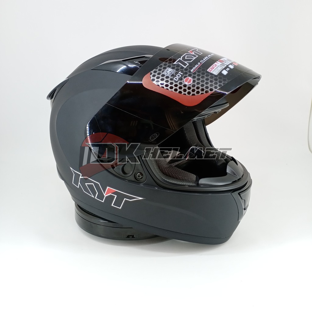 HELM FULL FACE KYT R10 R-10 SOLID BLACK MATT DOFT HITAM DOFF POLOS MURAH BARU ORIGINAL-1