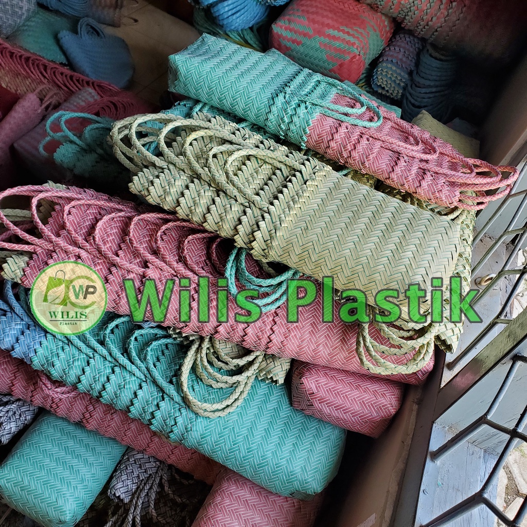 Tas Anyaman Tinggi Polos untuk Botol / Tas Anyam Plastik Souvenir Parcel Hampers Pernikahan Ulang tahun