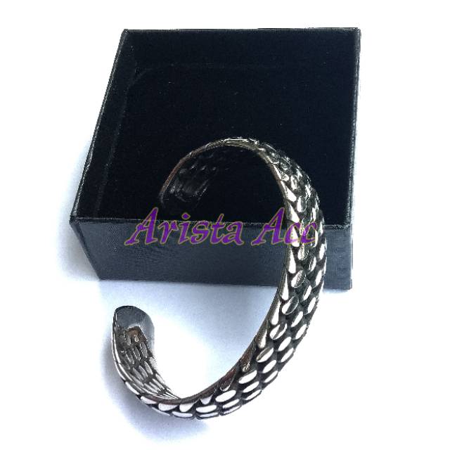 [16.5mm] Gelang Papua besi putih [stainless baja ]pria anti karat selamanya