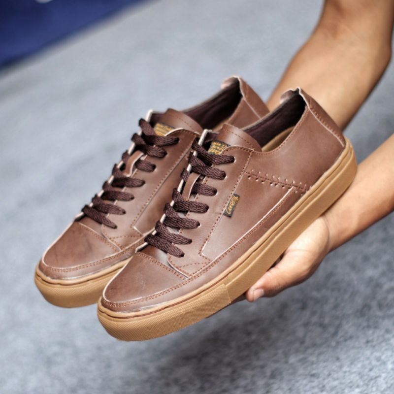 DANTE LOW | Sepatu Kulit Asli Sneakers Pria Casual Skate Santai Kets Nongkrong