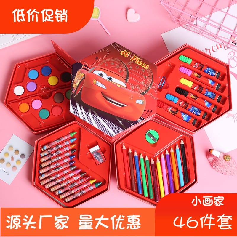 PAOPAO Crayon 1 Box Premium Set 46 pcs Mewarnai Pensil Warna Melukis