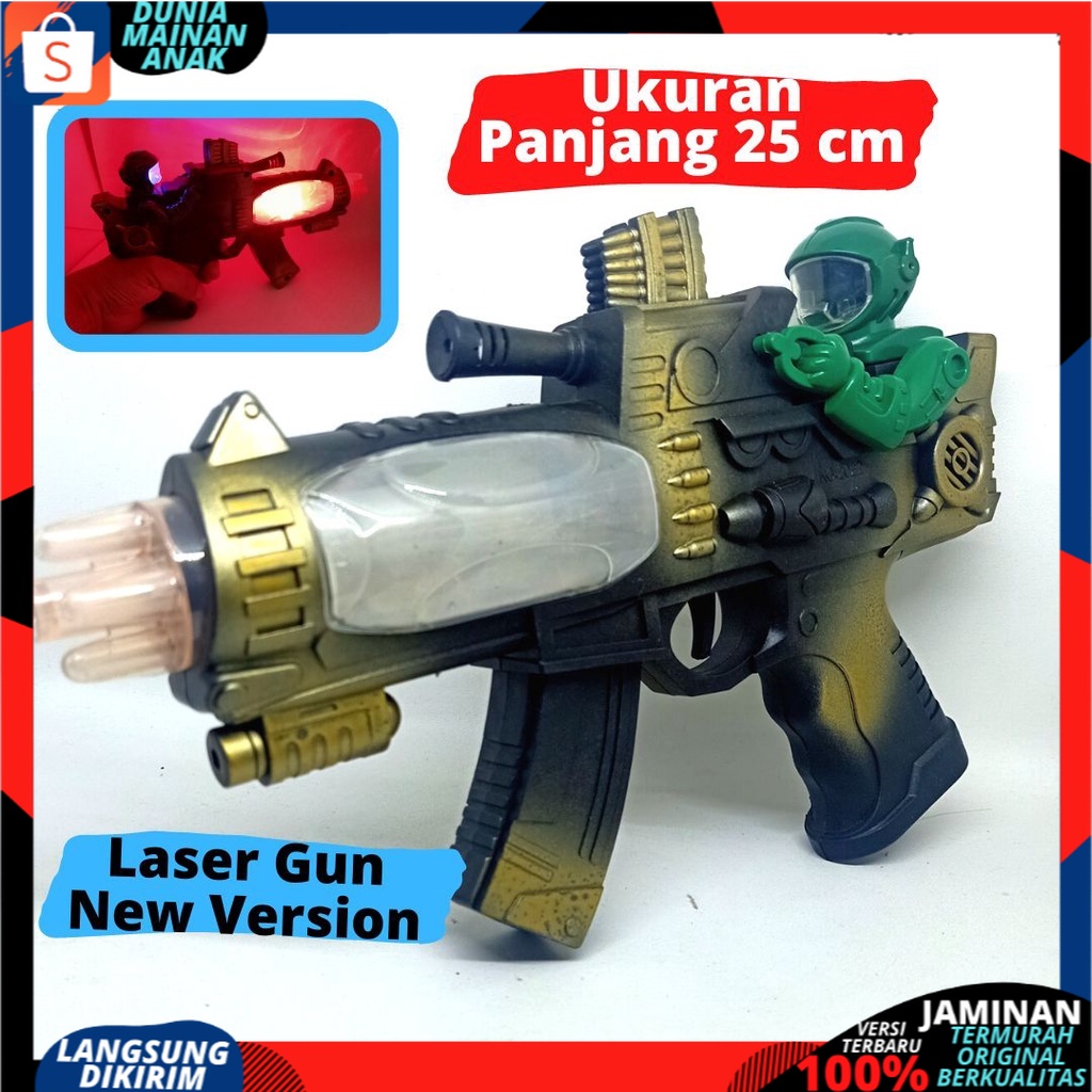 Mainan anak Pistol Lampu Disco Space Gun Music Light Tembakan Baterai Bersuara