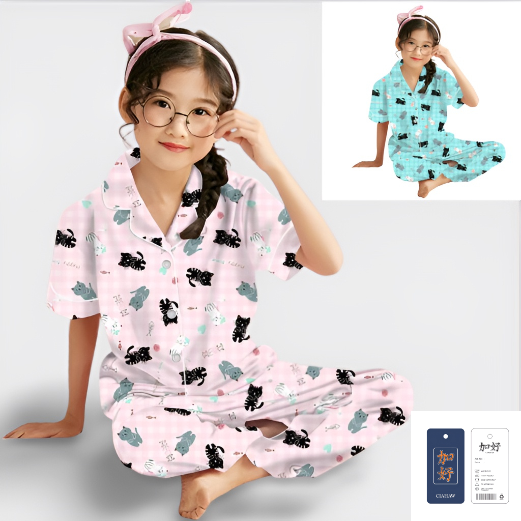 CIAHAW-Piyama Anak Usia 3-11 Tahun/Baju Tidur Anak Perempuan