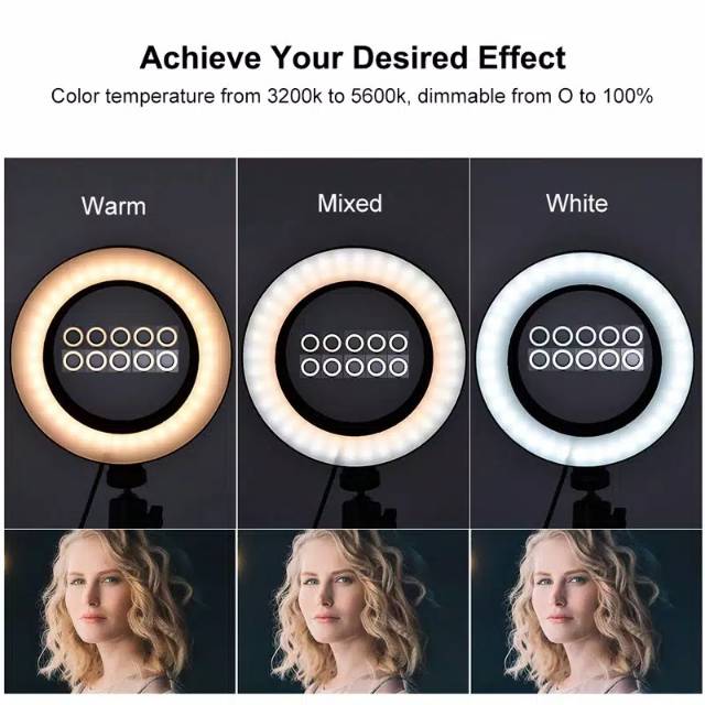 Lampu kamera super 72 led ring 3 efek warna LIGHT MAKE UP vlogger makeup ring light jn