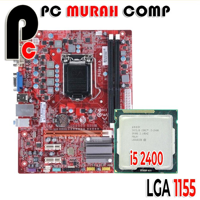 Mainboard Intel LGA 1155 H61 Dengan Processor i5 2400