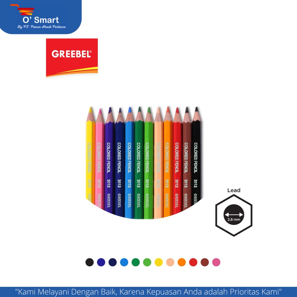 

Greebel 3012 Half Classic Colour Pencil 12 Warna Pendek
