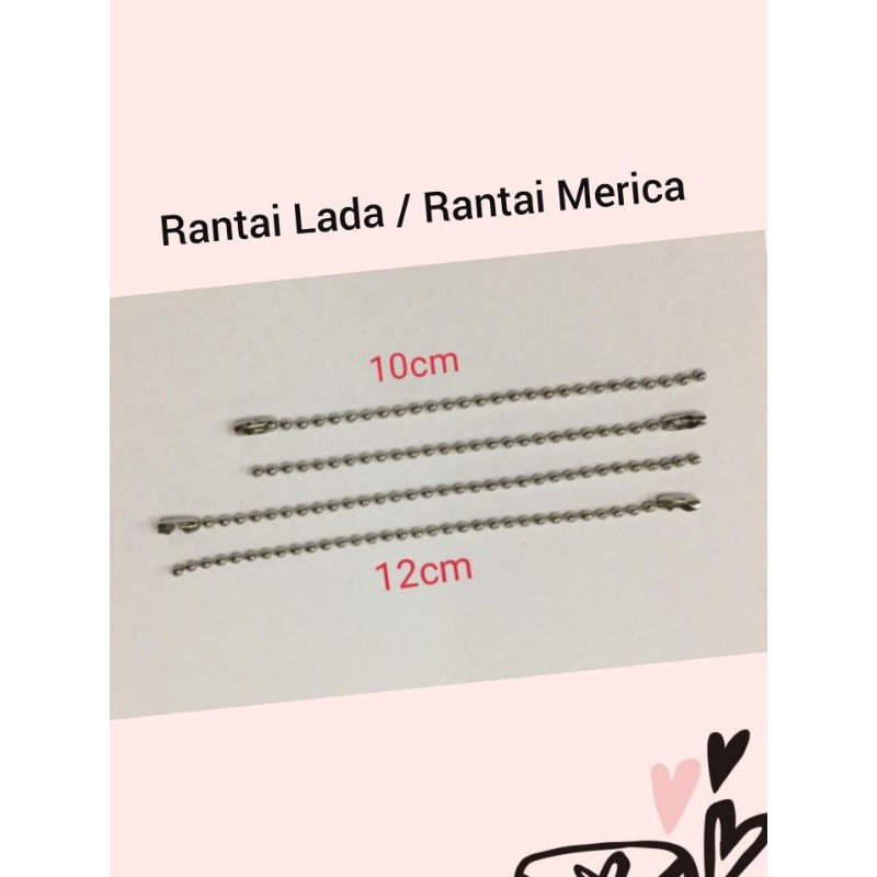 RANTAI MERICA SILVER 10CM &amp; 12 CM