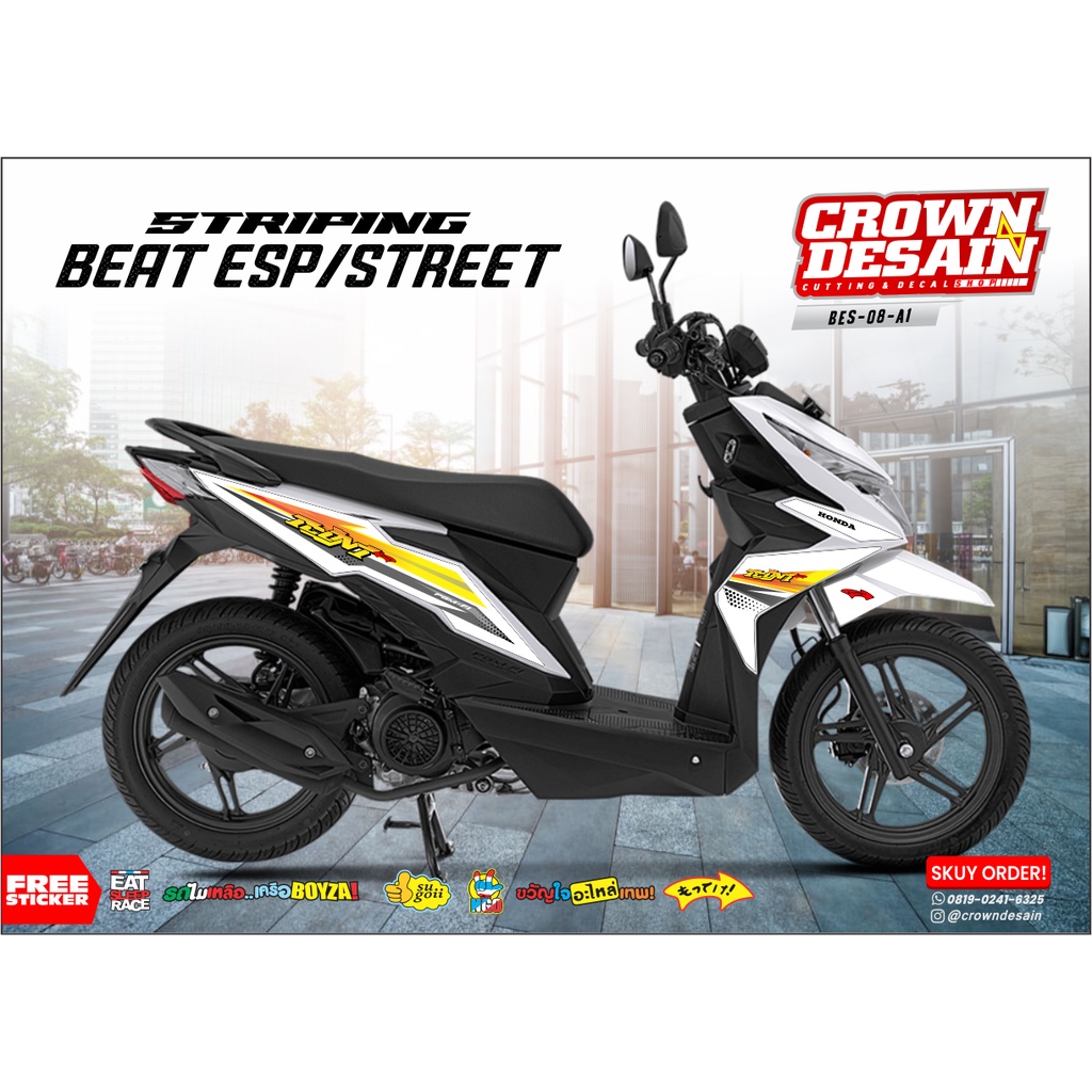 [Ready Stock] striping stiker beat esp/STREET, custom desain , stiker motor custom, striping sticker