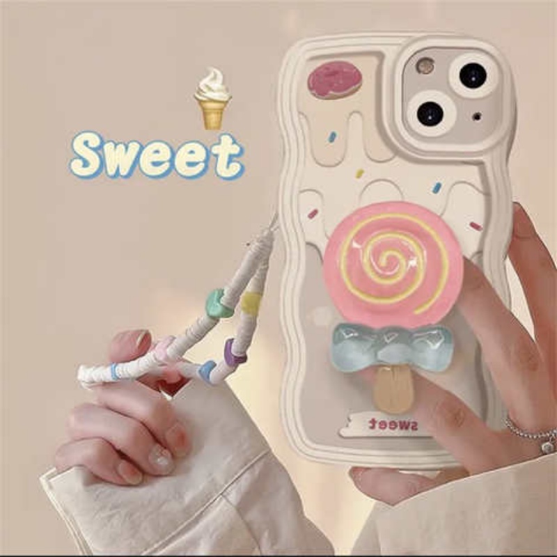 Soft Case Transparan Motif Lolipop 3D Untuk Iphone 11 12 13 Pro Max