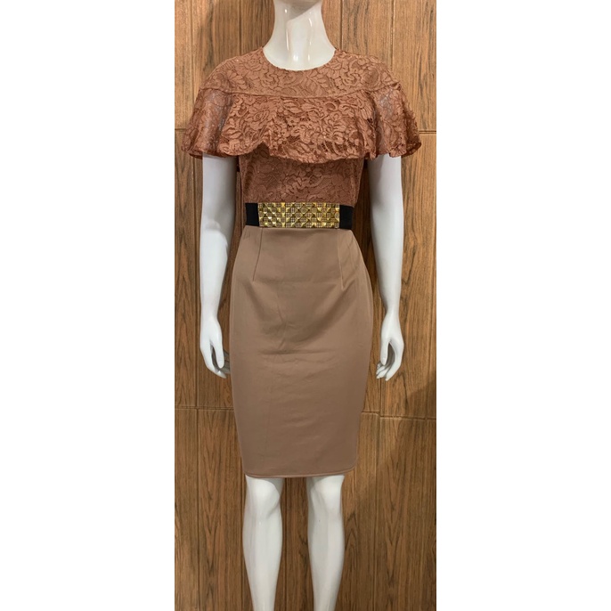 Kathryn collection # 102 Dres rok span scuba Import kombinasi brukat gliter free belt