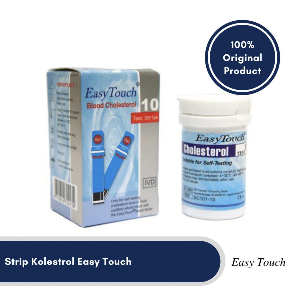 STRIP KOLESTEROL EASY TOUCH / EASY TOUCH BLOOD CHOLESTEROL TEST STRIPS REFILL ISI 10