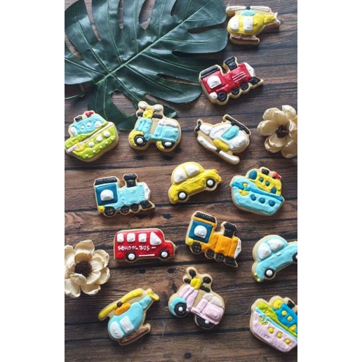 

Cookies hias tema Transportasi/kukis hias murah / vehicle cookies
