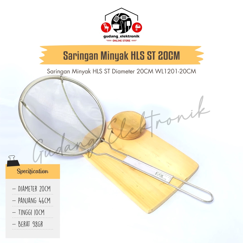 Saringan Minyak Halus Saringan Stainless Tebal HLS ST Diameter 20CM 22CM