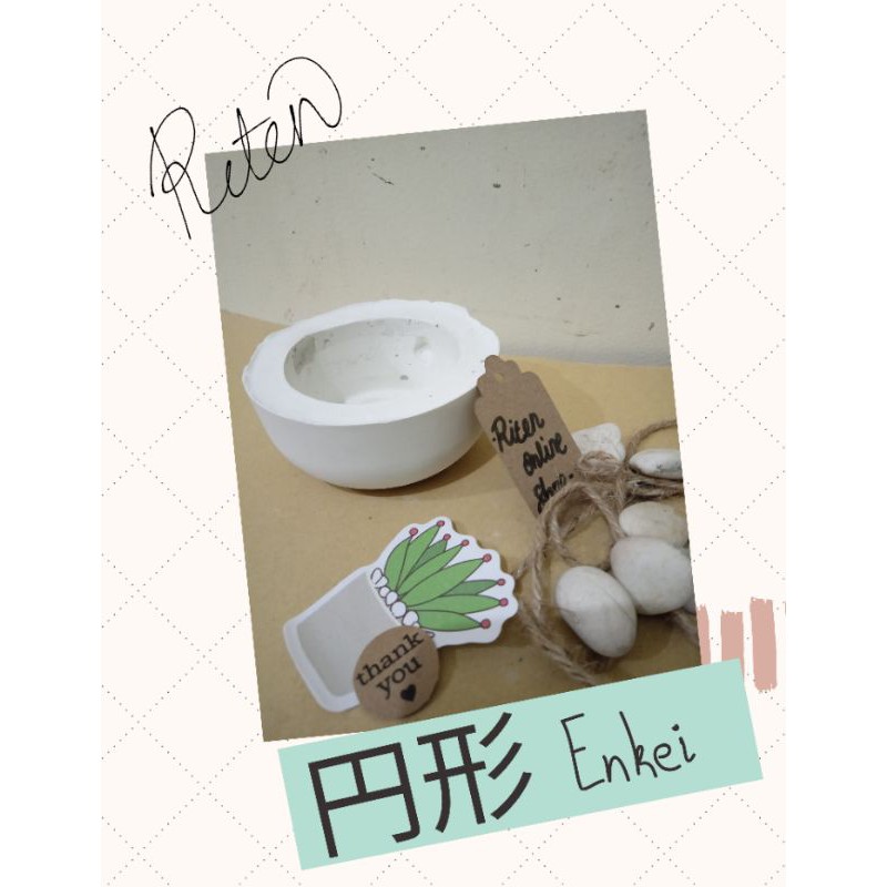 POT SEMEN MURAH, POT KAKTUS SUKULEN, CEMENT POT,CONCRETE PLANER UKURAN SEDANG BULAT (Enkei)