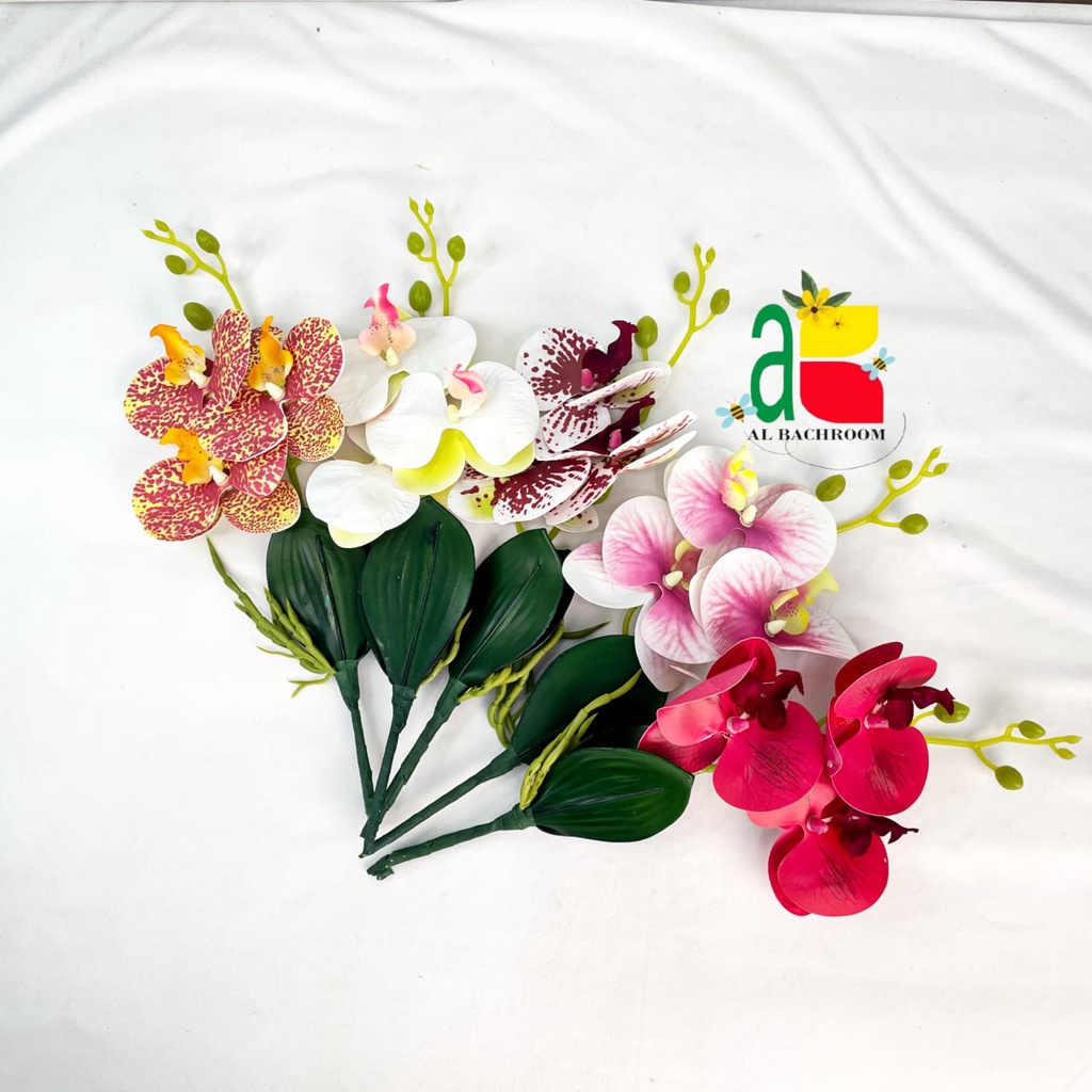 BUNGA ANGGREK LATEX K3 B8010 BUNGA PLASTIK ARTIFICIAL FLOWERS HOME DEKOR