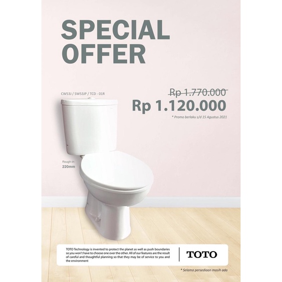 Harga Closet Duduk Toto Cw 53 Terbaru September 21 Biggo Indonesia