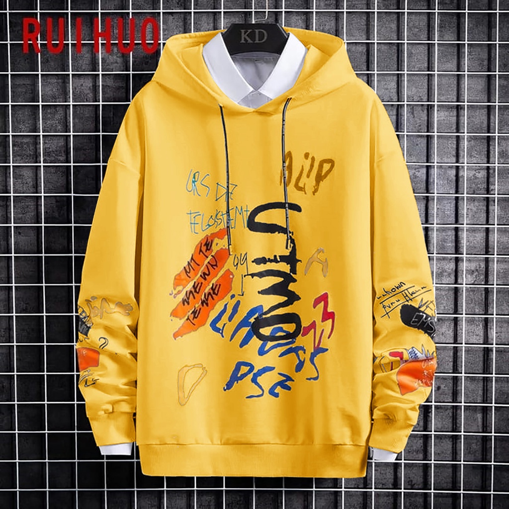 KIYOWO-Sweater Hoodie Vicky Pria Lengan Panjang