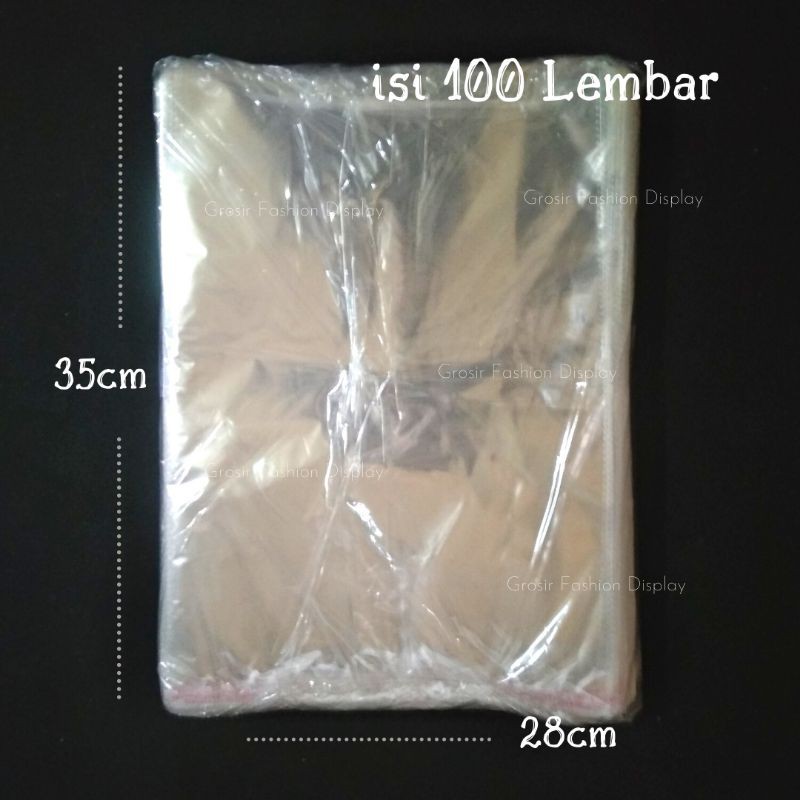 Plastik Packing Baju OPP Tebal 0,3mm/ Tebal 28 Mic Super  Plastik Baju Seal Lem Display Pakaian (PAK G)