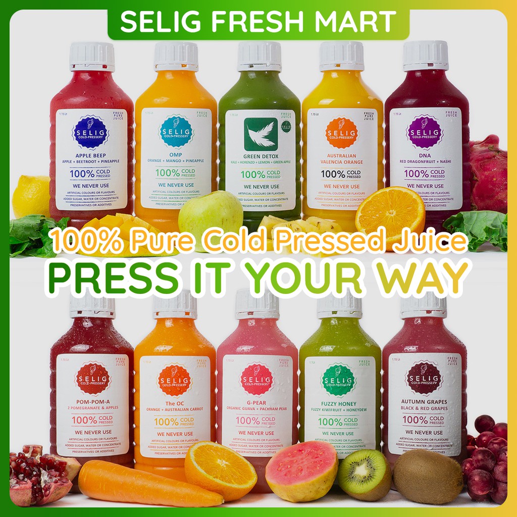 

[Press Your Way] Cold Pressed Juice 100% Buah Sayur Asli Jus Sehat 1150ml - Selig Fresh Mart