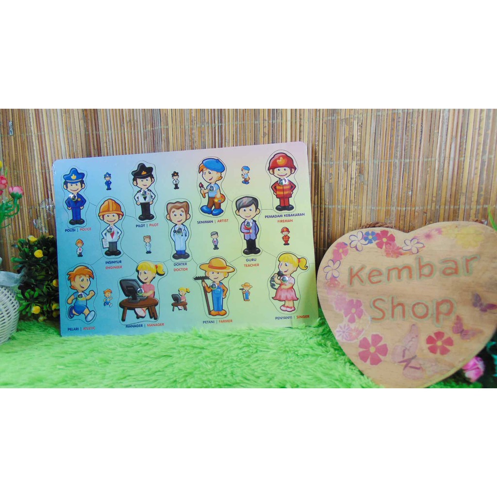 PUZ-KNOB ANEKA PUZZLE KNOB PUZZLE ANGKA HURUF HIJAIYAH PROFESI HEWAN BENTUK