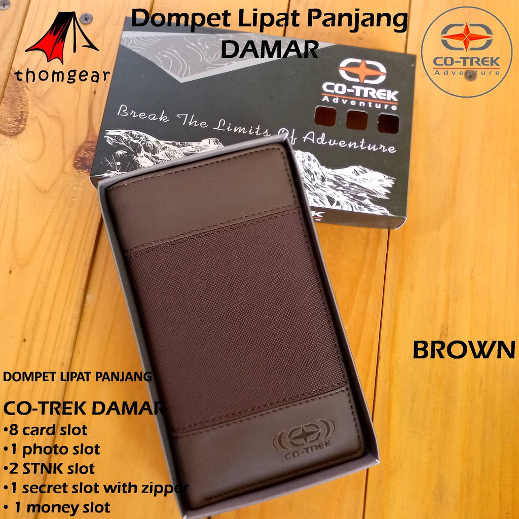 Thomgear Dompet Panjang Pria Co-Trek Adventure Damar Kulit Sintetis Berkualitas Dompet Outdoor Style