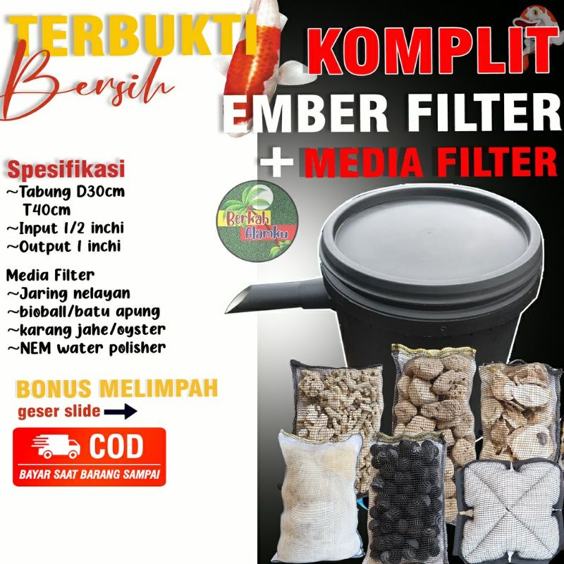 ember filter lengkap media filter kolam ikan koi