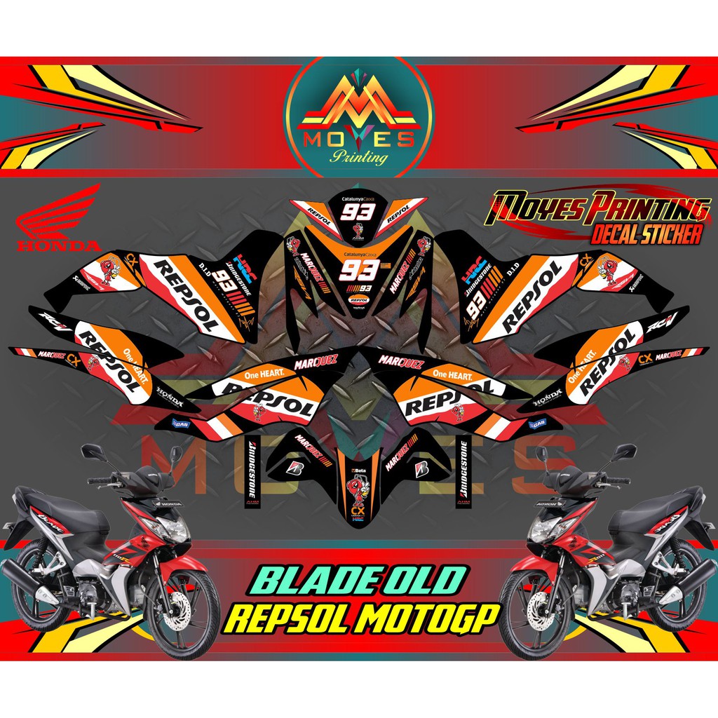 Decal Sticker Honda Blade Old Repsol Motogp