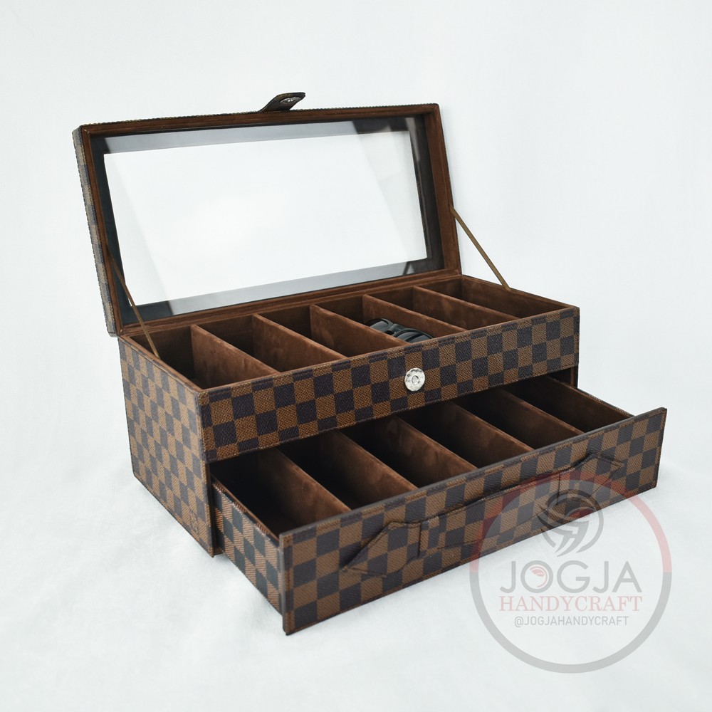Sun Glasses Box Organizer | Kotak Tempat Kacamata Isi 12 Motif Kotak-kotak