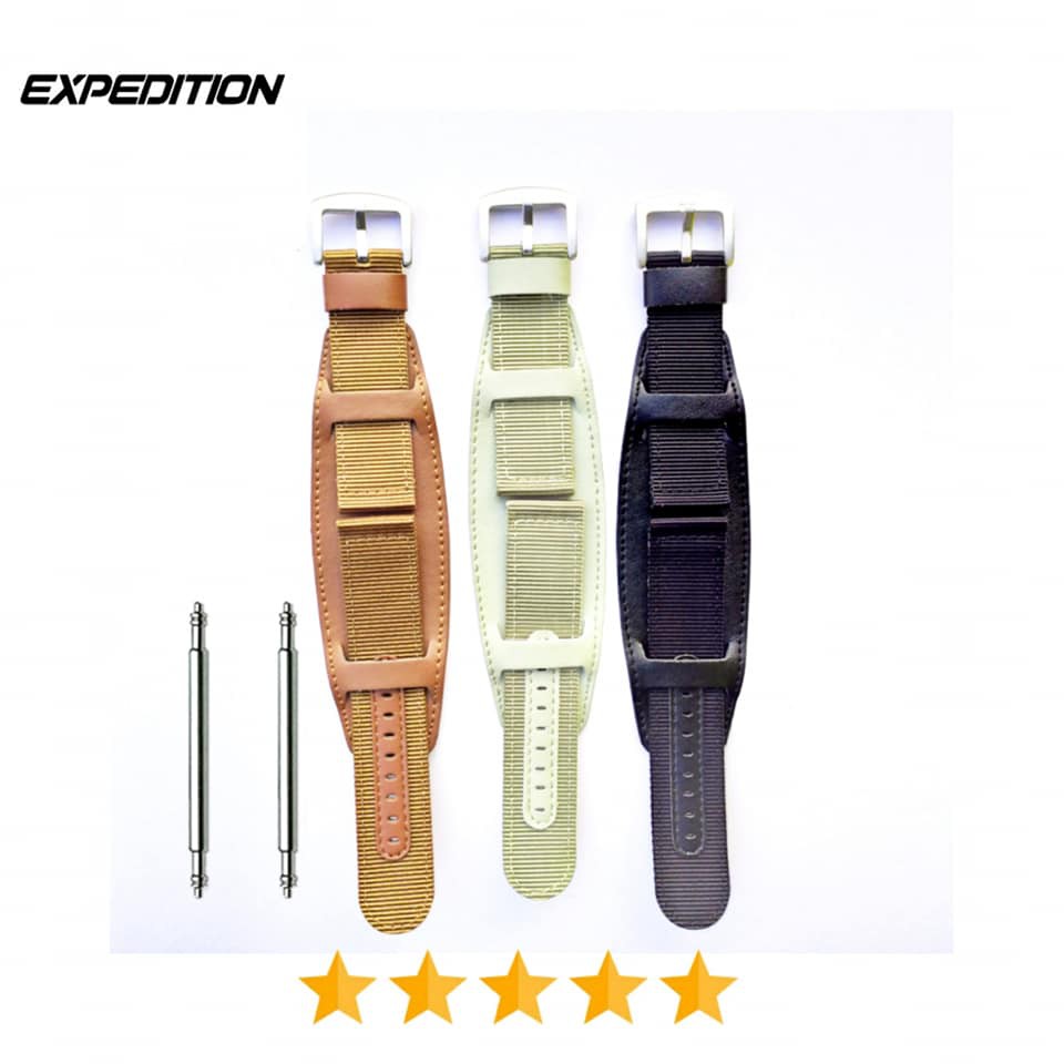 STRAP TALI JAM TANGAN KANVAS KULIT EXPEDITION MODEL SAYAP