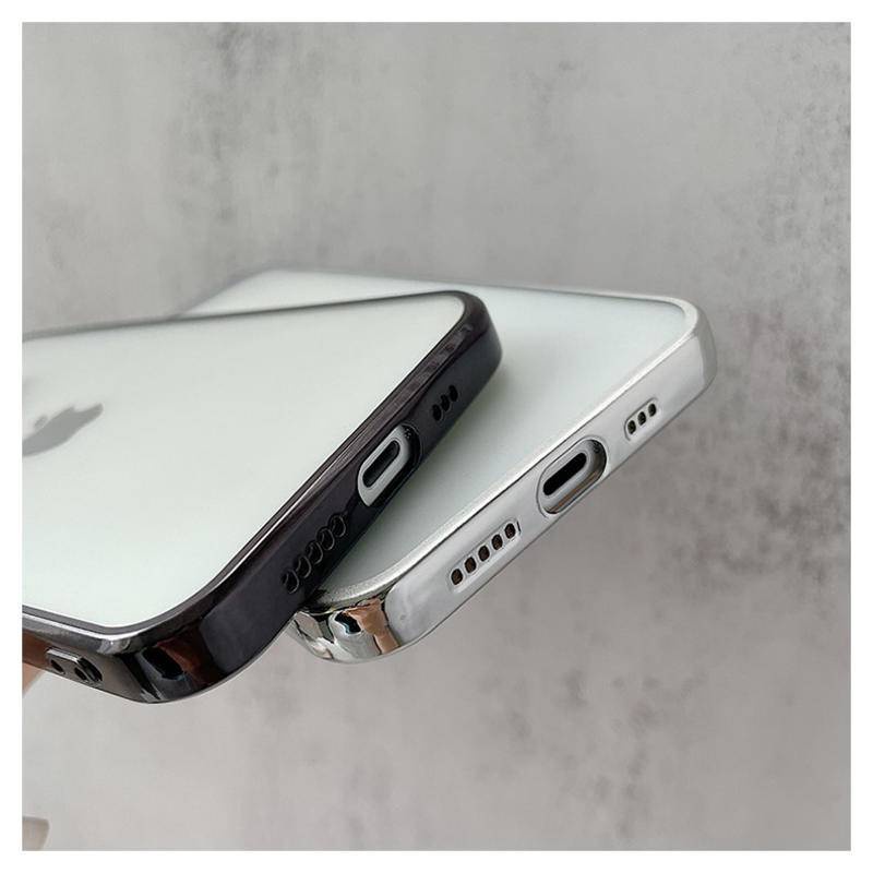 Soft Case Silikon Transparan Frosted Electroplating Untuk iPhone 13 12 11 Pro MAX Mini X XS MAX XR SE 2022 2020 6 6S 7 8 Plus